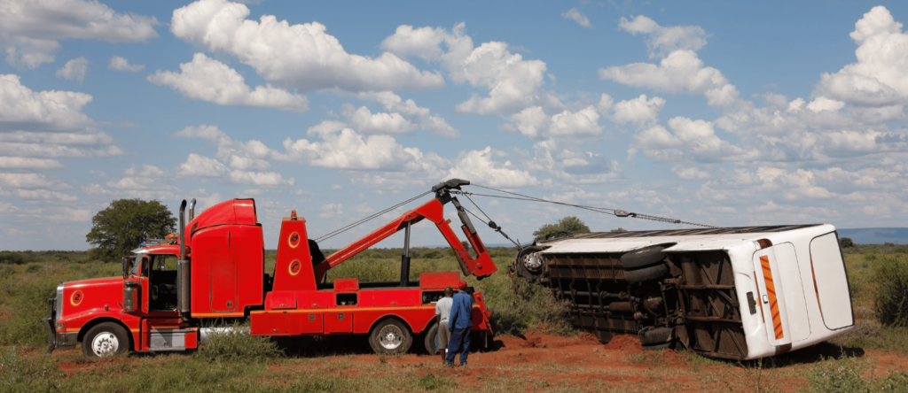 Emergency tow truck for accidents 